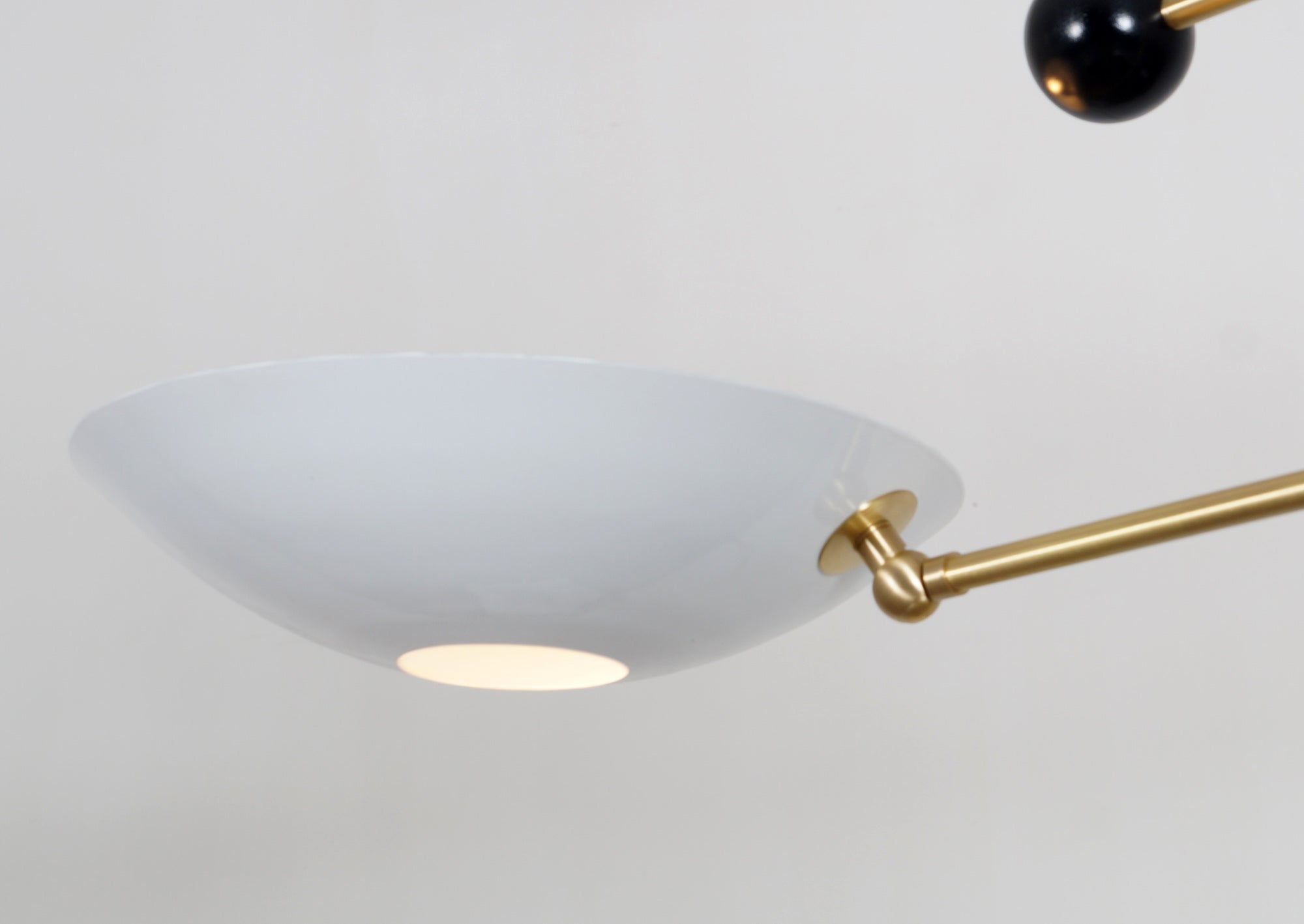 Four Curved Disk Shade Brass Pendant Light