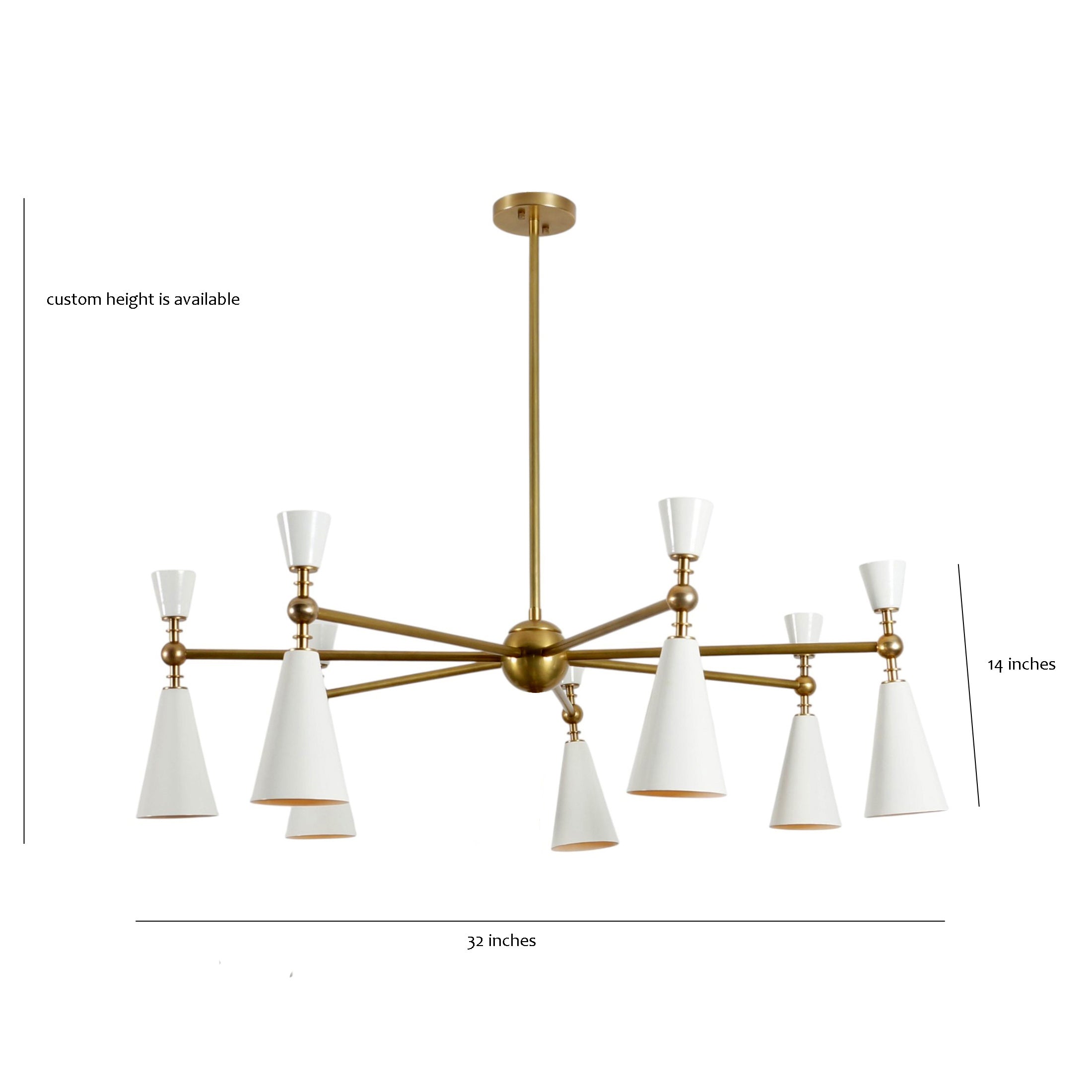 Six Light Rox Brass Sputnik Chandelier