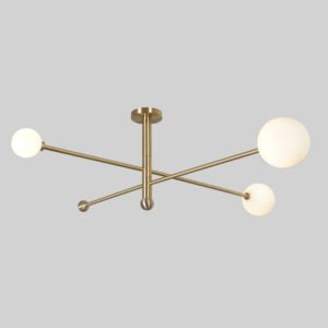 3 globe arm chandelier fixed