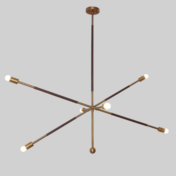 Tandem Highwire Brass Chandelier - Large