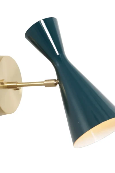 Single Light Cone Shade Brass Wall Sconce