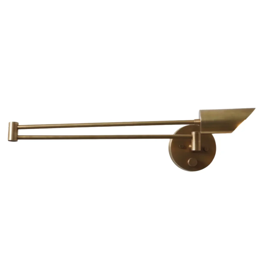 Linea brass swing arm wall sconce
