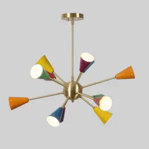 Multi Color Twelve Light Sputnik Chandelier