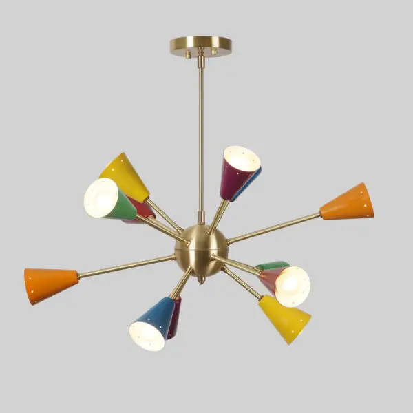 Multi Color Twelve Light Sputnik Chandelier