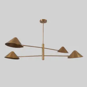 Two Tier Four Light Shade Sputnik Chandelier Light Fixture
