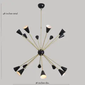 Sixteen Light Sputnik Chandelier Light Fixture