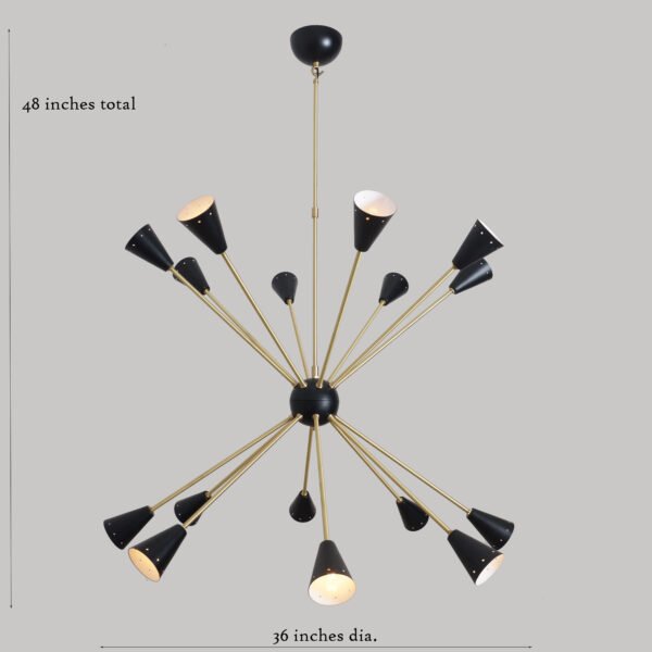 Sixteen Light Sputnik Chandelier Light Fixture