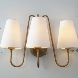 Articulated Arms Three Linen Shade Wall Sconce