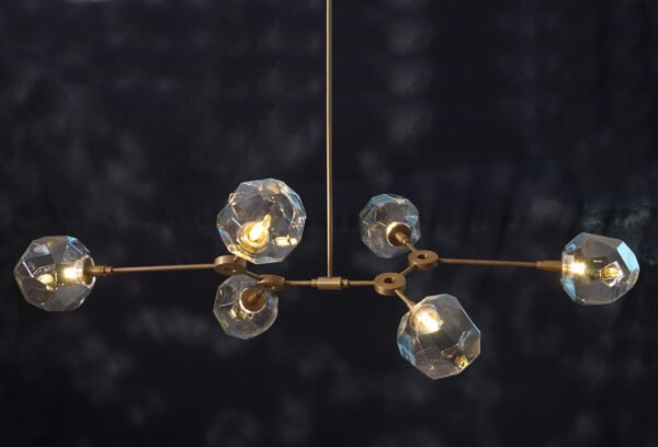 Modern Brushed Brass Sputnik chandelier light Fixture - Image 4