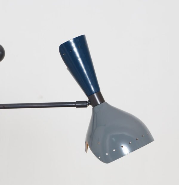 3 Light Cut Shade Pendant Mid Century Modern Raw Brass Sputnik chandelier light Fixture - Image 3