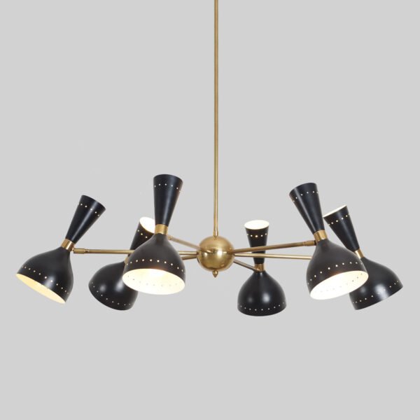 6 Light Modern Raw Brass chandelier light Fixture - Image 2