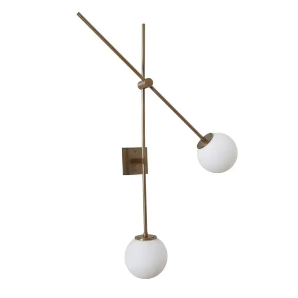 Double Light Brass Balance Wall Sconce - Image 2