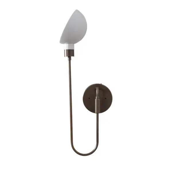 Single Light Cone Shade Brass Wall Lamp - Image 4