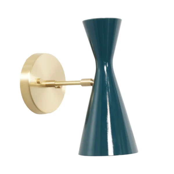 Single Light Cone Shade Brass Wall Sconce - Image 3