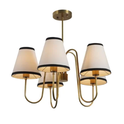 five-linen-shade-light-brass-chandelier-fixture