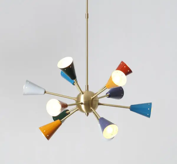 Multi Color Twelve Light Sputnik Chandelier - Image 2