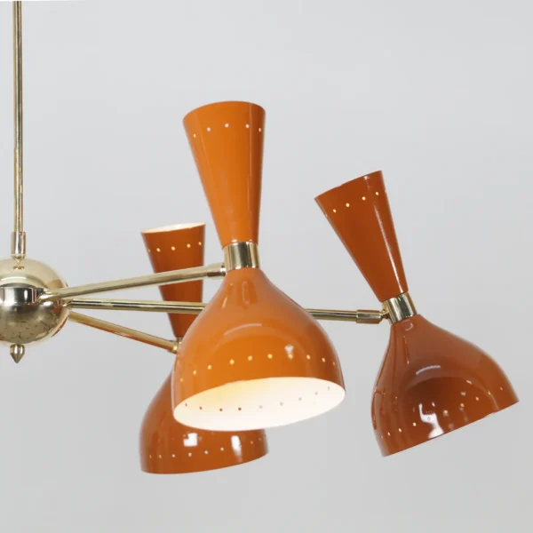 Diabola 5 Stilnovo Brass Chandelier Fixture - Image 2