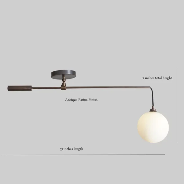 Milky Globe Drop Pendant - Image 4