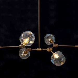 Modern Brushed Brass Sputnik chandelier light Fixture