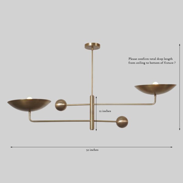 Tango 2 light linear chandelier​ - Image 3