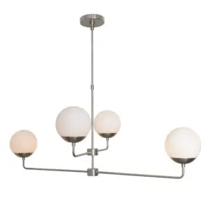 Four Globe Brass Sputnik Chandelier