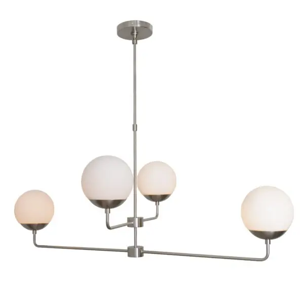 Four Globe Brass Sputnik Chandelier