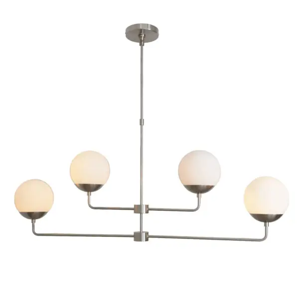 Four Globe Brass Sputnik Chandelier - Image 2