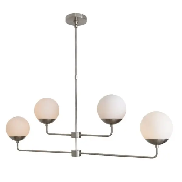 Four Globe Brass Sputnik Chandelier - Image 3