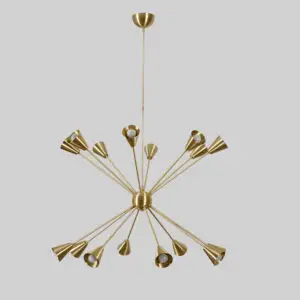 Sixteen Light Sputnik Chandelier Light Fixture