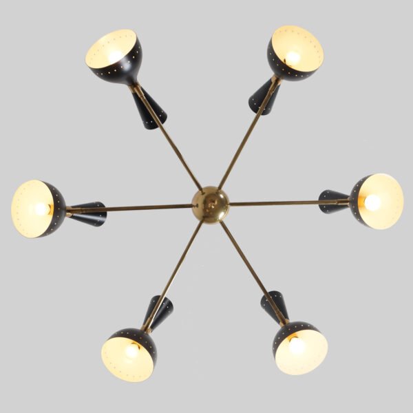 6 Light Modern Raw Brass chandelier light Fixture - Image 4