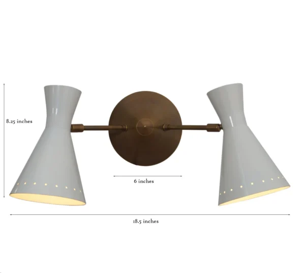 Double Shade Brass Articulated Arm Wall Lamp - Image 4