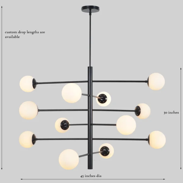 Tortora-12 Brass Chandelier - Image 3