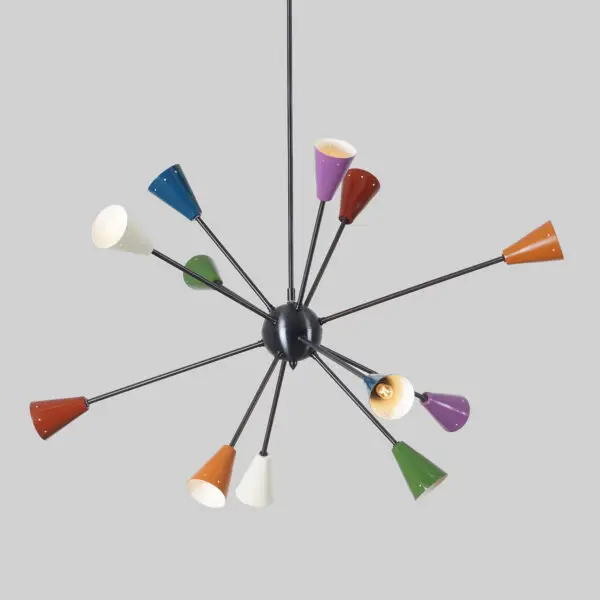 Twelve Light Multi Color Sputnik Chandelier - Image 2
