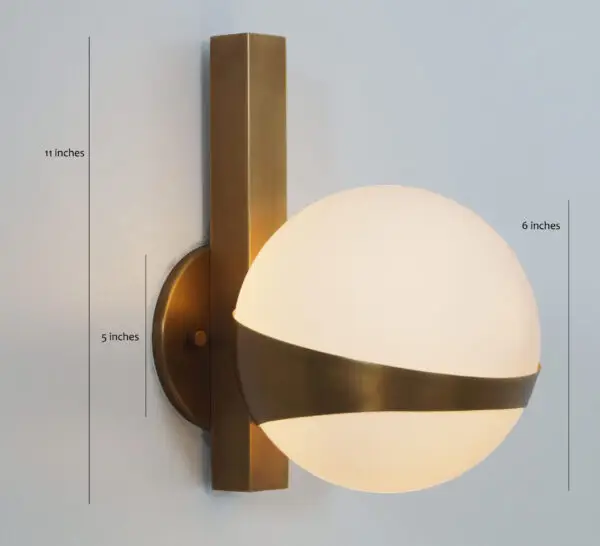 Single Globe Ring Wall Lamp - Image 4