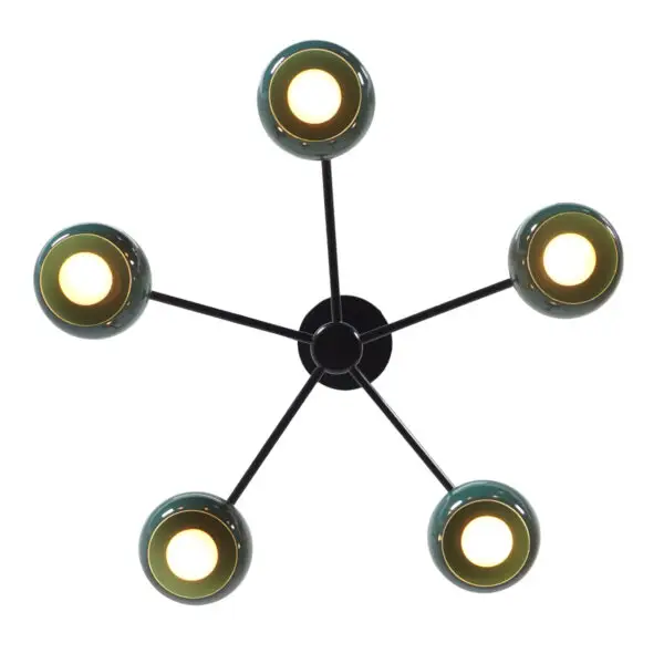 Five Light Eye Ball Shade Sputnik Chandelier - Image 4