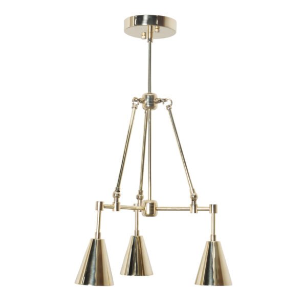 3 light brass sputnik chandelier - Image 4