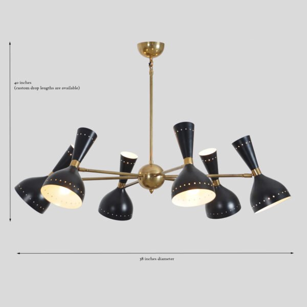 6 Light Modern Raw Brass chandelier light Fixture - Image 5