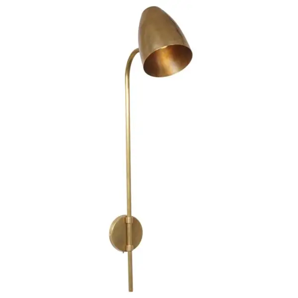 Single Light Shade Brass Pivot Wall Sconce