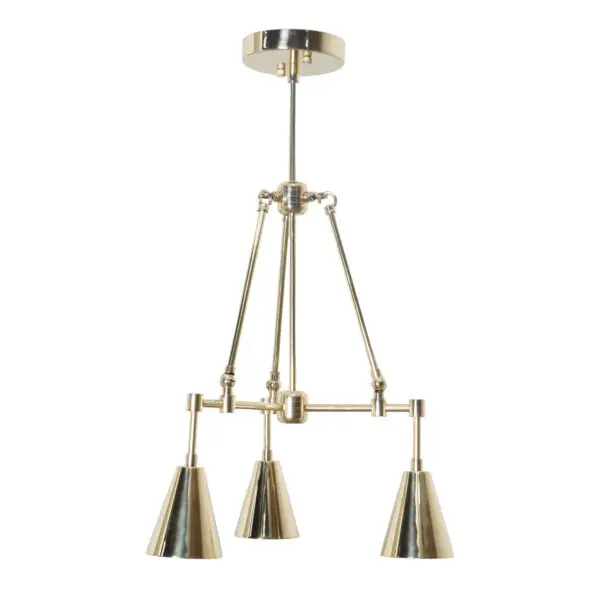 Three Light Shade Semi Flush Mount Pendant Light Chandelier - Image 2