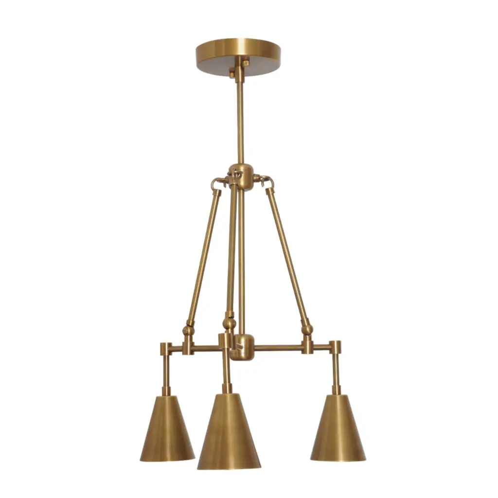 Three Light Shade Semi Flush Mount Pendant Light Chandelier
