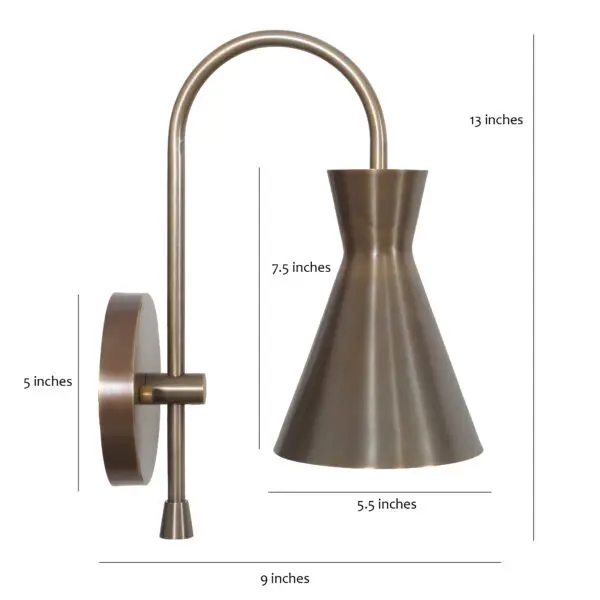 Modern Patina Brass Wall Sconce - Image 5