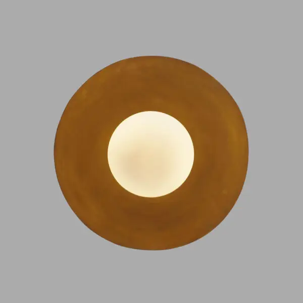Single Globe Brass Flush Mount Ceiling Lamp - Image 2