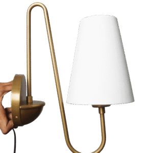 Articulated Arms Single Linen Shade Wall Sconce