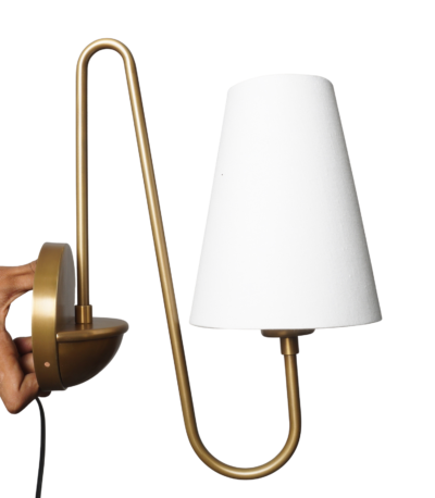 articulated-arms-single-linen-shade-wall-sconce