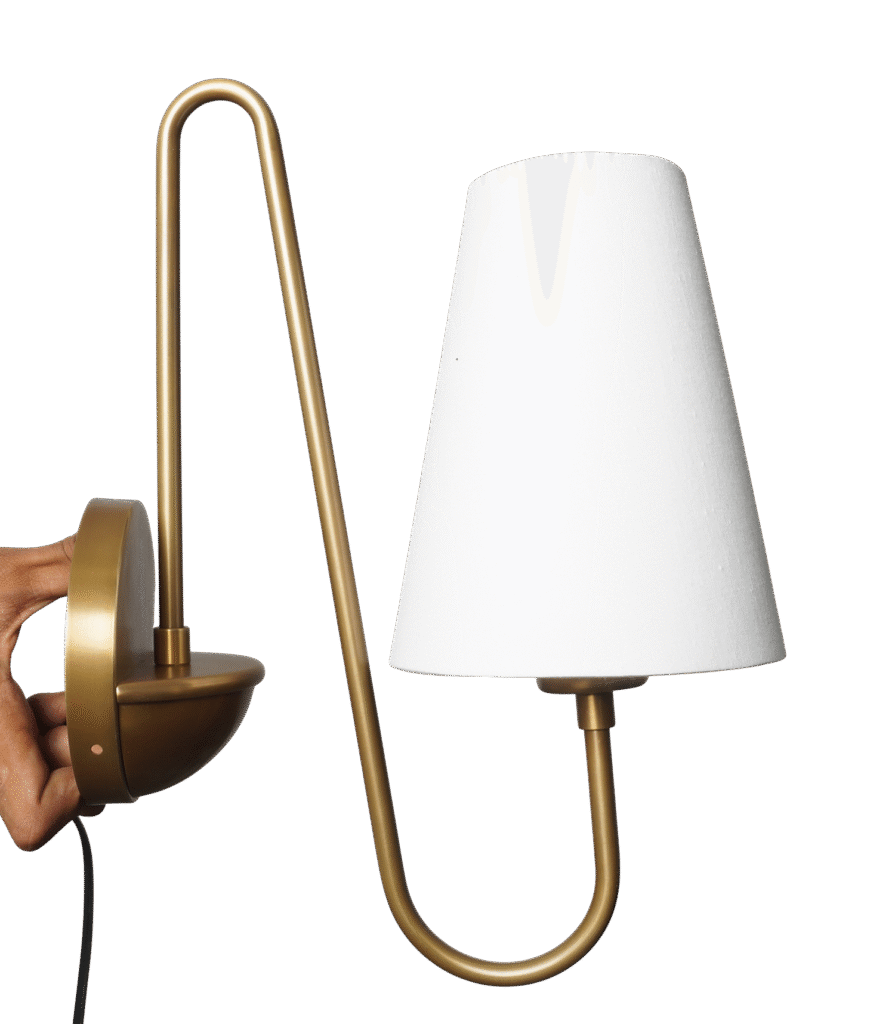 Articulated Arms Single Linen Shade Wall Sconce