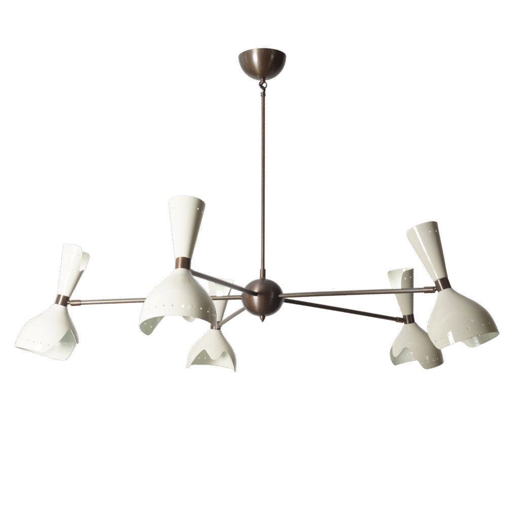 Diabola 5 Stilnovo Brass Chandelier Fixture