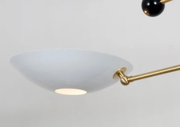 Four Curved Disk Shade Brass Pendant Light - Image 2