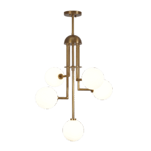 Five Globe Brass Ceiling Chandelier Pendant Light