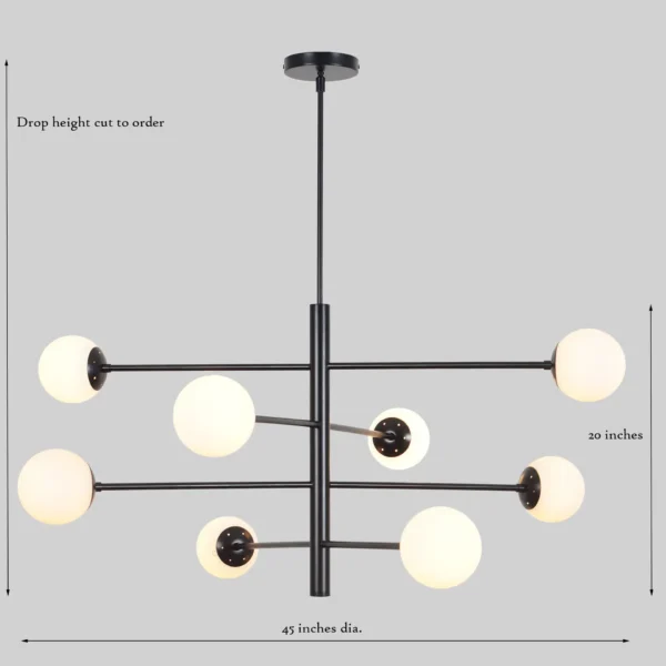 Tortora-8 Brass Chandelier - Image 2