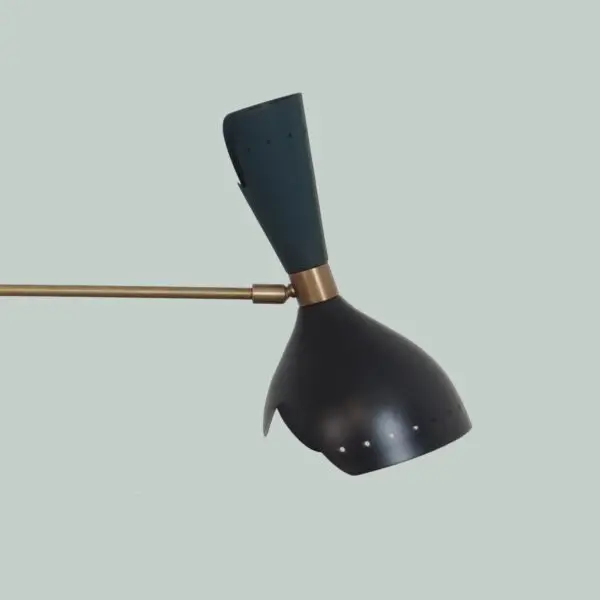Three Light Shade Brass Pendant Light Fixture - Image 2